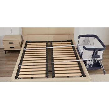 GROMAST Baby Bedside Sleeper with Lockable Wheels - Light Grey