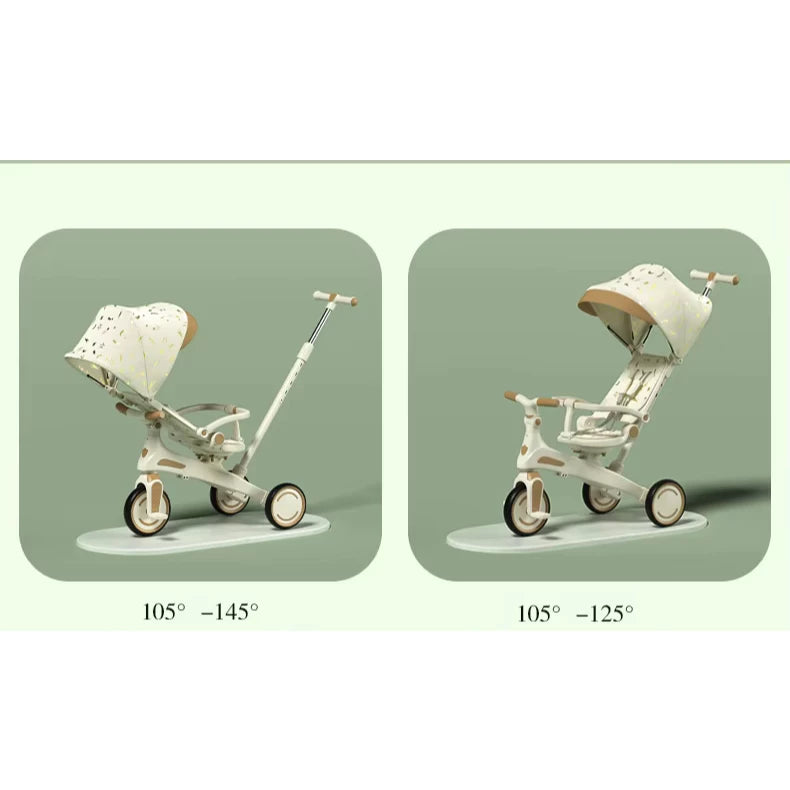 5-in-1 Kids Tricycle/Trike/Balancing Bike with Seat Reclinable